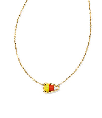 Kendra Scott Candy Corn Short Gold Pendant Necklace