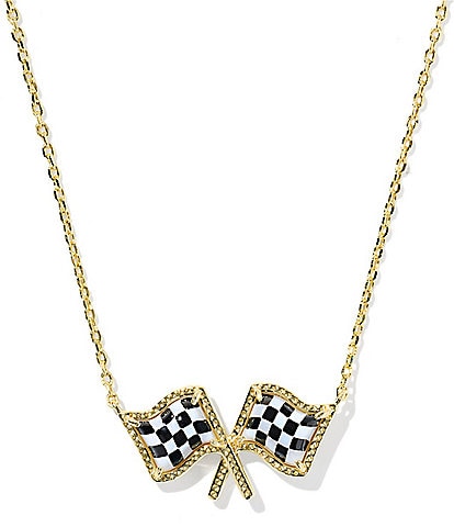 Kendra Scott Checkered Flag Short Pendant Necklace