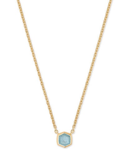 Kendra Scott Davie Pave 14K Gold Short Pendant Necklace