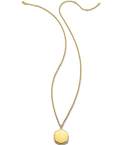 Kendra Scott Davis 18k Yellow Gold Vermeil Locket Charm Chain Necklace