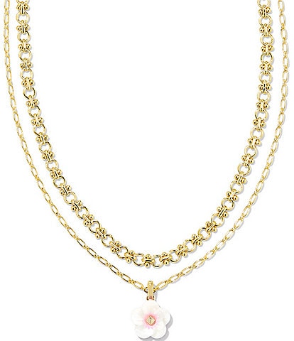 Kendra Scott Deliah Floral Gold Multi Strand Necklace