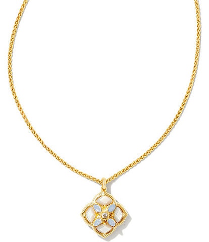 Kendra Scott Dira Stone Gold Plated Crystal Short Pendant Necklace