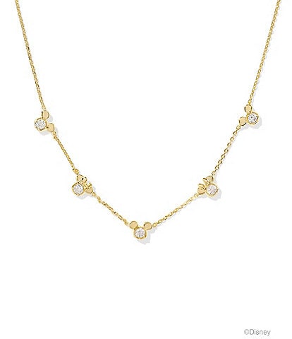 Kendra Scott Disney / Kendra Scott Gold Mickey Mouse & Minnie Mouse Strand Collar Necklace
