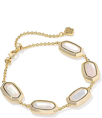 Kendra Scott Elaina Bezel Delicate Chain Line Bracelet