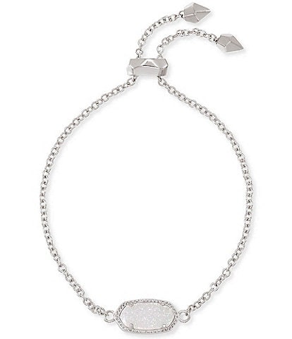 Kendra Scott Elaina Silver Drusy Adjustable Chain Bracelet