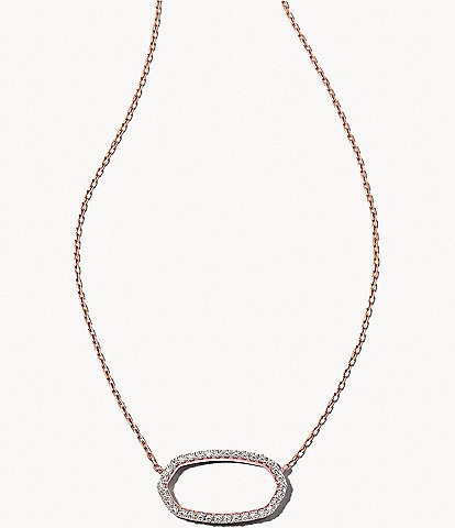 Kendra Scott Elisa 14k Rose Gold Open Frame Short Pendant Necklace