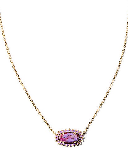 Kendra Scott Elisa Color Burst Frame Gold Short Pendant Necklace
