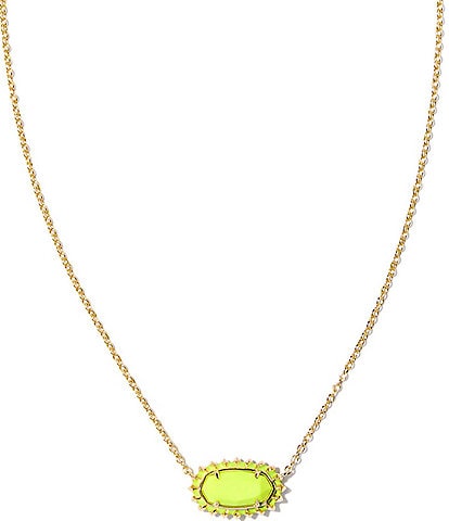 Kendra Scott Elisa Color Burst Frame Gold Short Pendant Necklace