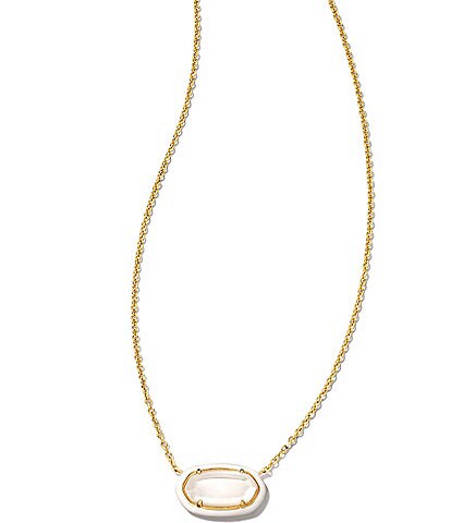 Kendra Scott Elisa Enamel Frame Gold Short Pendant Necklace