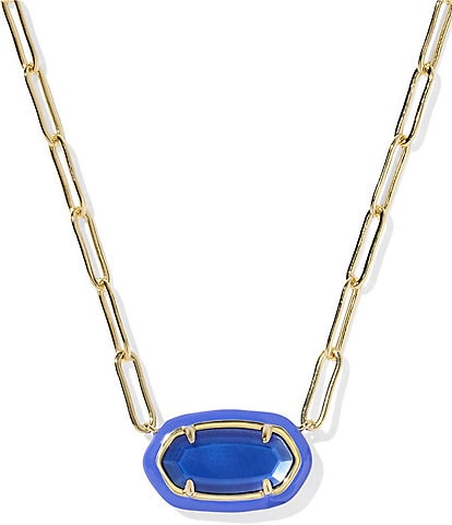 Kendra Scott Elisa Enamel Frame Paperclip Short Pendant Necklace
