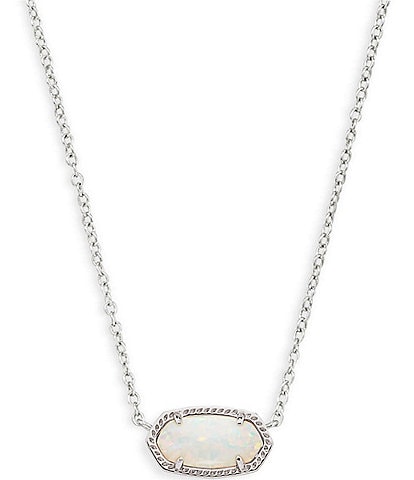 Kendra Scott Elisa Silver Opal Pendant Necklace