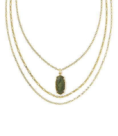 Kendra Scott Elle Vintage Bamboo Frame Triple Strand Necklace