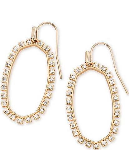 Kendra Scott Elle Open Frame Rose Gold Crystal Drop Earrings