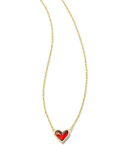 Kendra Scott Framed Ari Heart Gold Opal Short Pendant Necklace