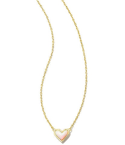 Kendra Scott Framed Ari Heart Gold Opal Short Pendant Necklace