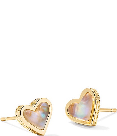 Kendra Scott Framed Ari Heart Gold Stud Earrings