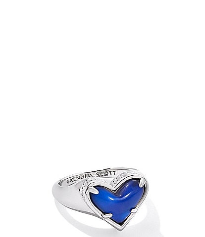 Kendra Scott Color Changing Framed Ari Heart Chunky Band Ring