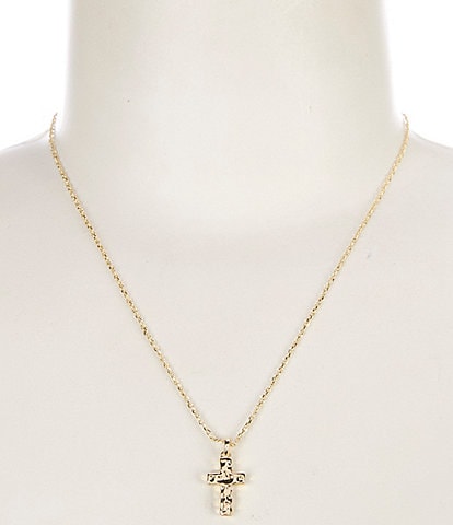 Kendra Scott Gold Metal Cross Pendant Necklace