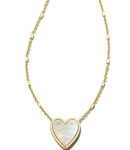 Kendra Scott Gold Plated Pink Heart Short Pendant Necklace
