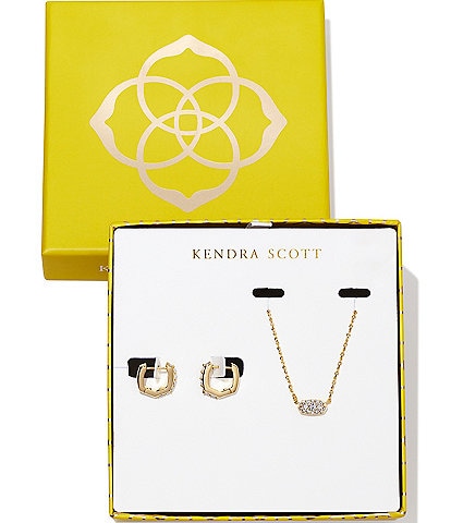 Kendra Scott Crystal Grayson Pendant and Huggie Hoop Gift Set