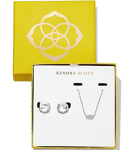 Kendra Scott Crystal Grayson Pendant and Huggie Hoop Gift Set