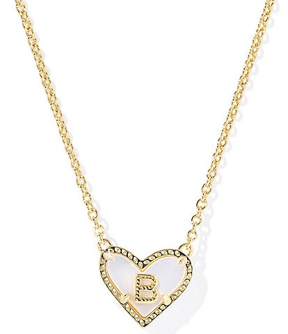 Kendra Scott Heart Letter Gold Short Pendant Necklace
