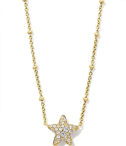Kendra Scott Jae Star Crystal Pave Short Pendant Necklace