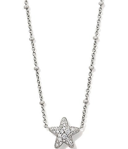 Kendra Scott Jae Star Crystal Pave Short Pendant Necklace