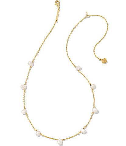 Kendra Scott Leighton Pearl 14K Gold Plated Short Strand Necklace