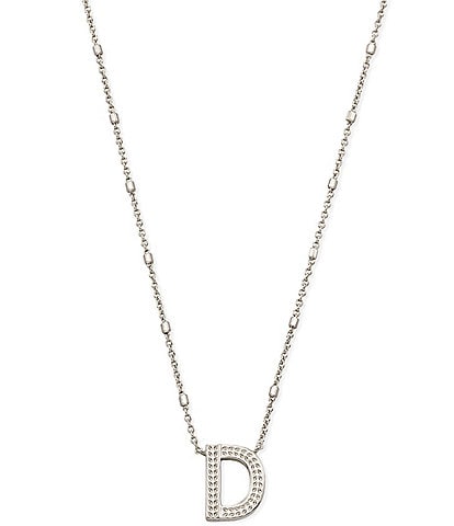 Kendra Scott Letter Initial Pendant Necklace In Silver