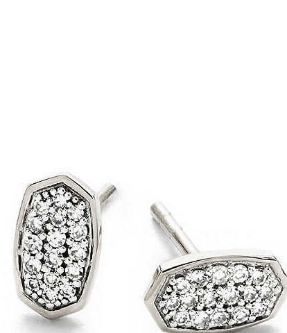 Kendra Scott Marisa Stud Earrings In White Diamond And 14K Gold
