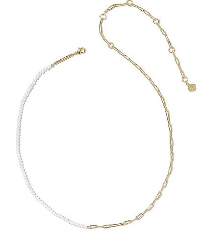 Kendra Scott Markie Freshwater Pearl Half Chain Necklace