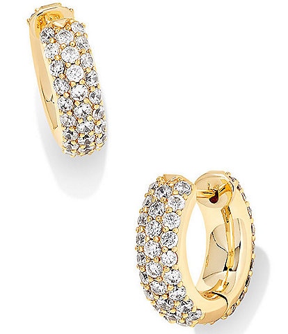 Kendra Scott Mikki Pave Huggie Crystal Hoop Earrings