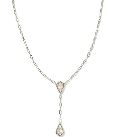 Kendra Scott Silver Camry Ivory Mother Of Pearl Y Necklace