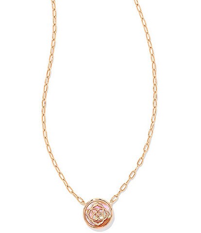 Kendra Scott Stamped Dira Rose Gold Pendant Necklace