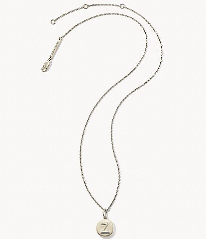 Kendra Scott Sterling Silver Initial Coin Pendant Necklace