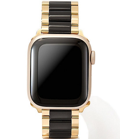 Kendra Scott Women's Dira 5 Link Gold & Black Stainless Steel Bracelet Apple Watch Band