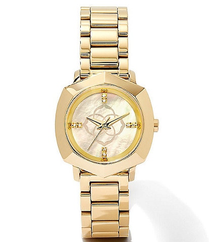 Kendra Scott Women's Dira Three Hand Gold Stainless Steel Bracelet Watch