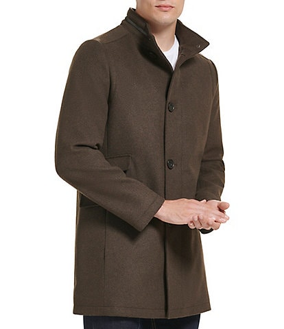 Kenneth Cole New York SB Stand Collar Zipper Detail Around Collar Coat