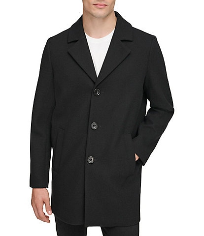 Kenneth Cole New York Twill Button Front Car Coat