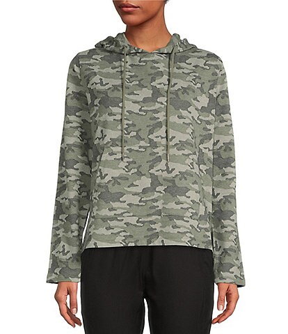 Kinesis Camo Print Jacquard Long Sleeve Kangaroo Pocket Pullover Hoodie