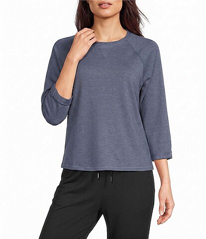Kinesis Crew Neck 3/4 Rolled Sleeve Raglan Top