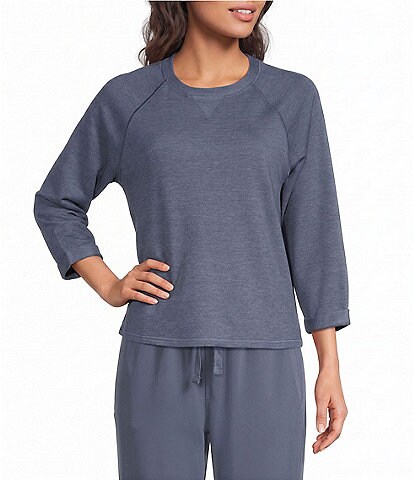 Kinesis Crew Neck 3/4 Rolled Sleeve Raglan Top