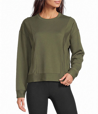 Kinesis Crew Neck Long Sleeve Rib Seamed Pullover
