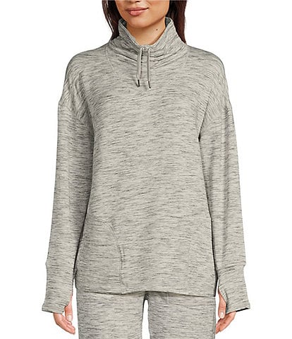 Kinesis Funnel Neck Long Sleeve Cinched Pullover