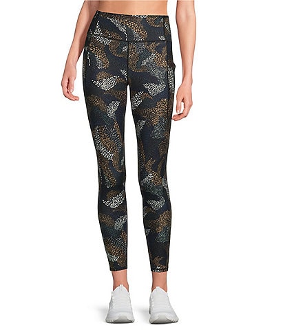 Kinesis High Rise Spot Wave Print 7/8 Moisture Wicking Leggings