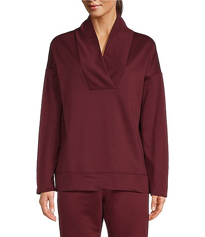 Kinesis Knit Long Sleeve V-Neck Fleece Coordinating Pullover Top