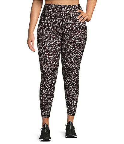 Kinesis Plus Size Animal Print High Rise 7/8 Leggings