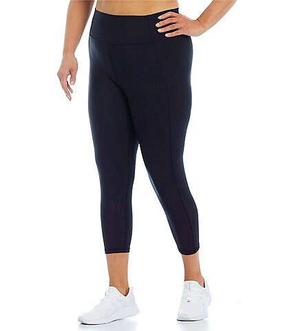 Kinesis Plus Size High Rise Foldover Waistband 7/8 Pull-On Coordinating Leggings