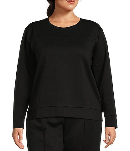 Kinesis Plus Size Long Sleeve Back Pleat Pullover